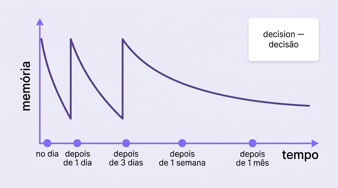 A curva do esquecimento e os pontos de revisão espaçada