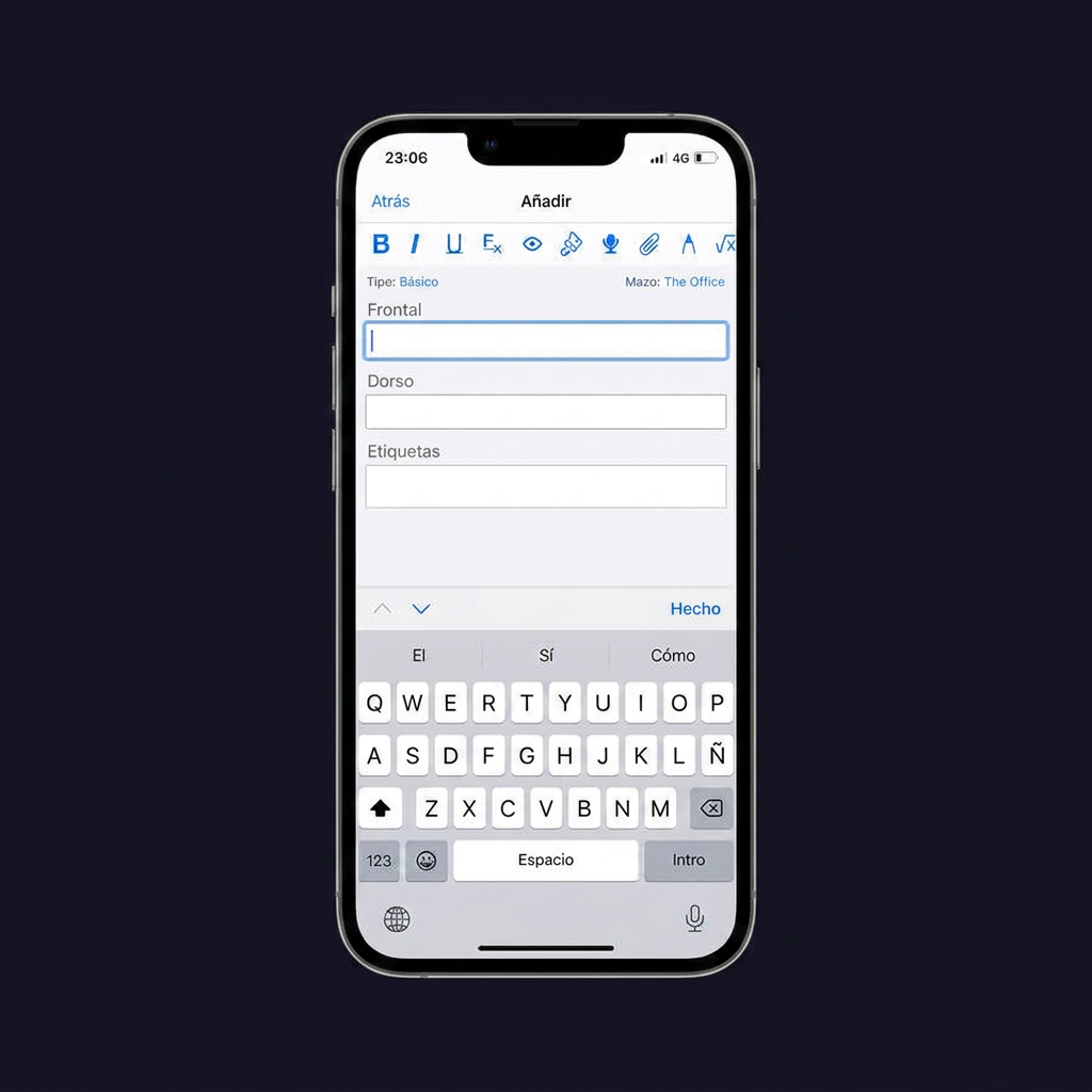 Crear una tarjeta a mano en Anki