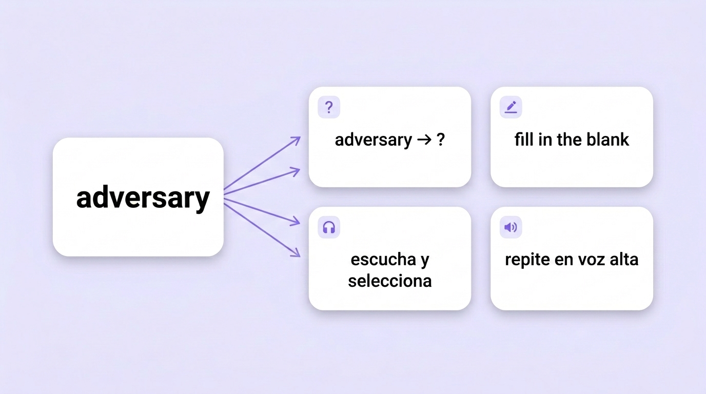 One Spanish word turned into four different exercises
