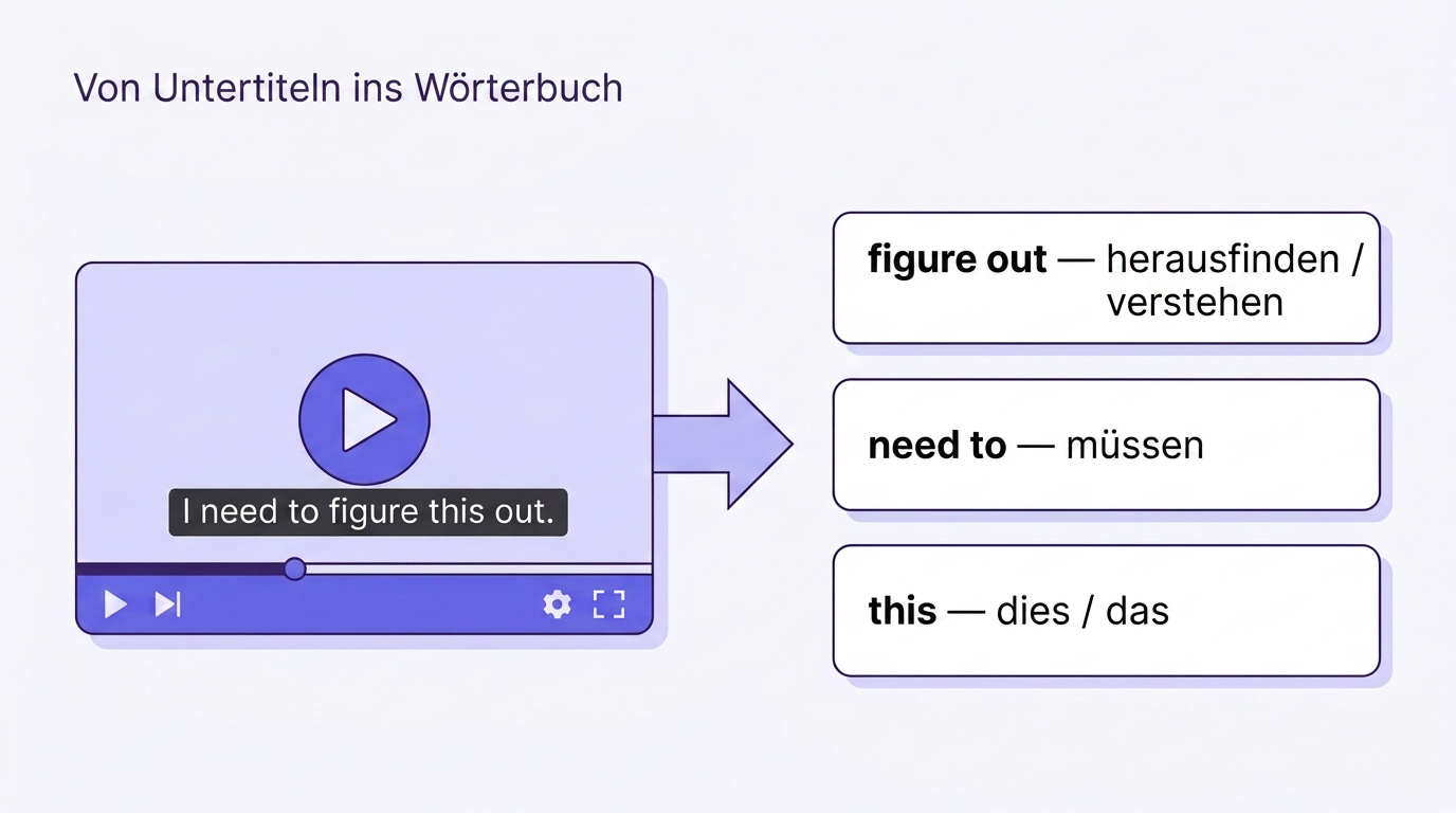 Von Untertiteln zu Vokabelkarten mit Übersetzung