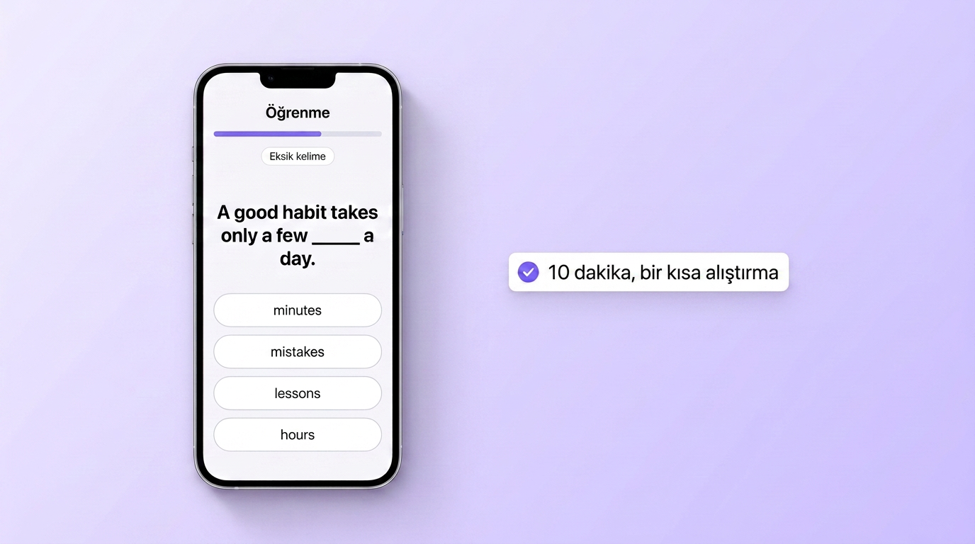 Eksik kelime alıştırması: 10 dakika, bir kısa oturum