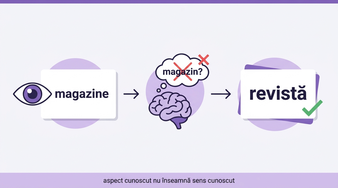 Capcana: vezi magazine, creierul sugerează magazin, sensul real este revistă