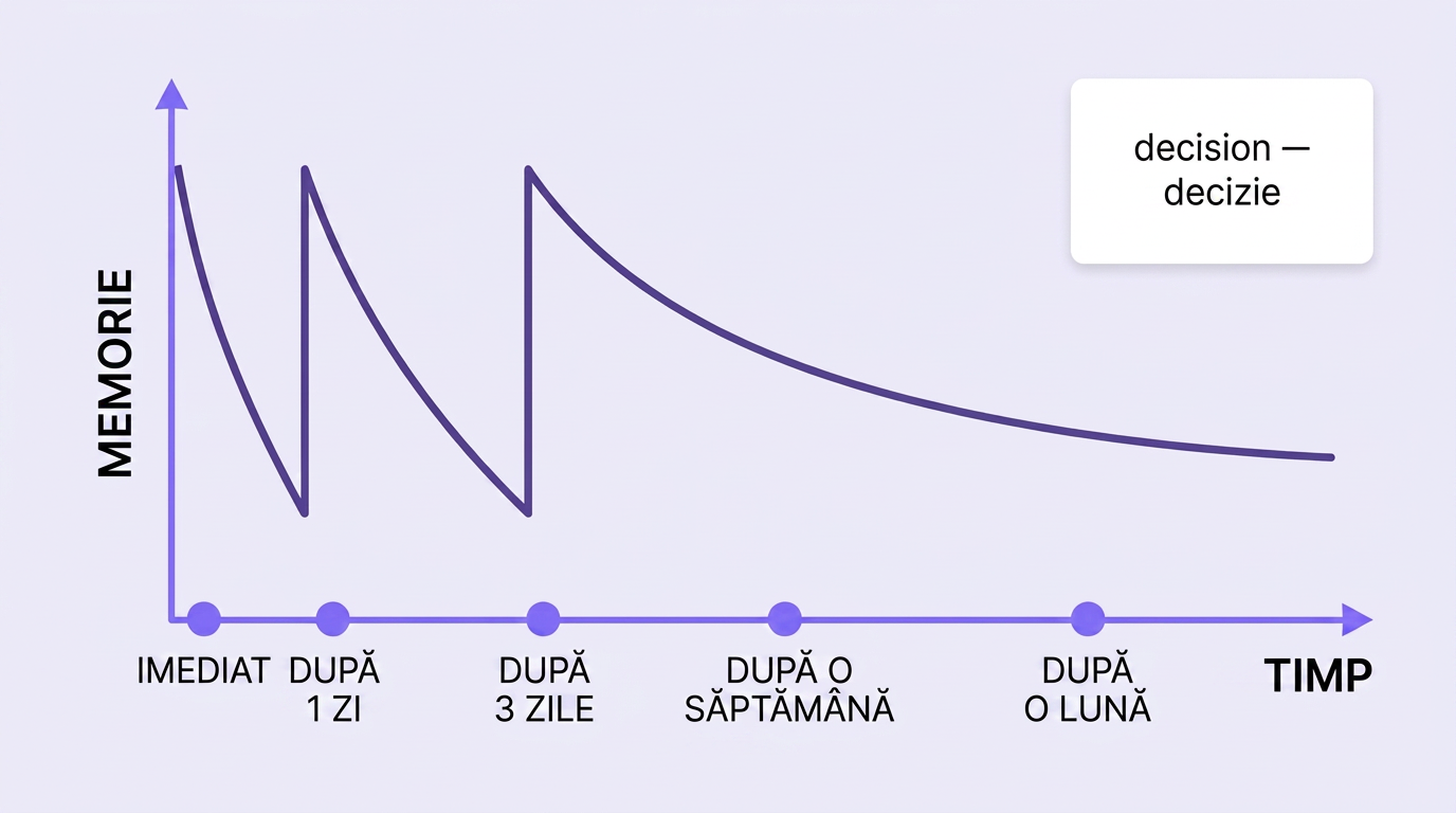 Curba uitării cu puncte de repetare la intervale